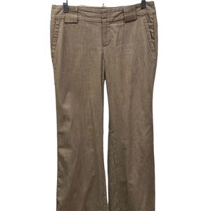 Banana Republic Cream Brown Striped Pants